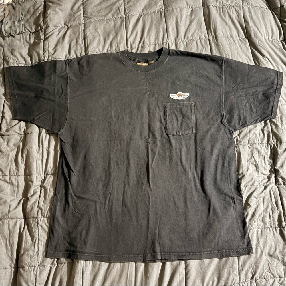 VTG Harley Davidson Men Graphic 100th Anniversary Black Short Sleeve Tee Sz 2XL